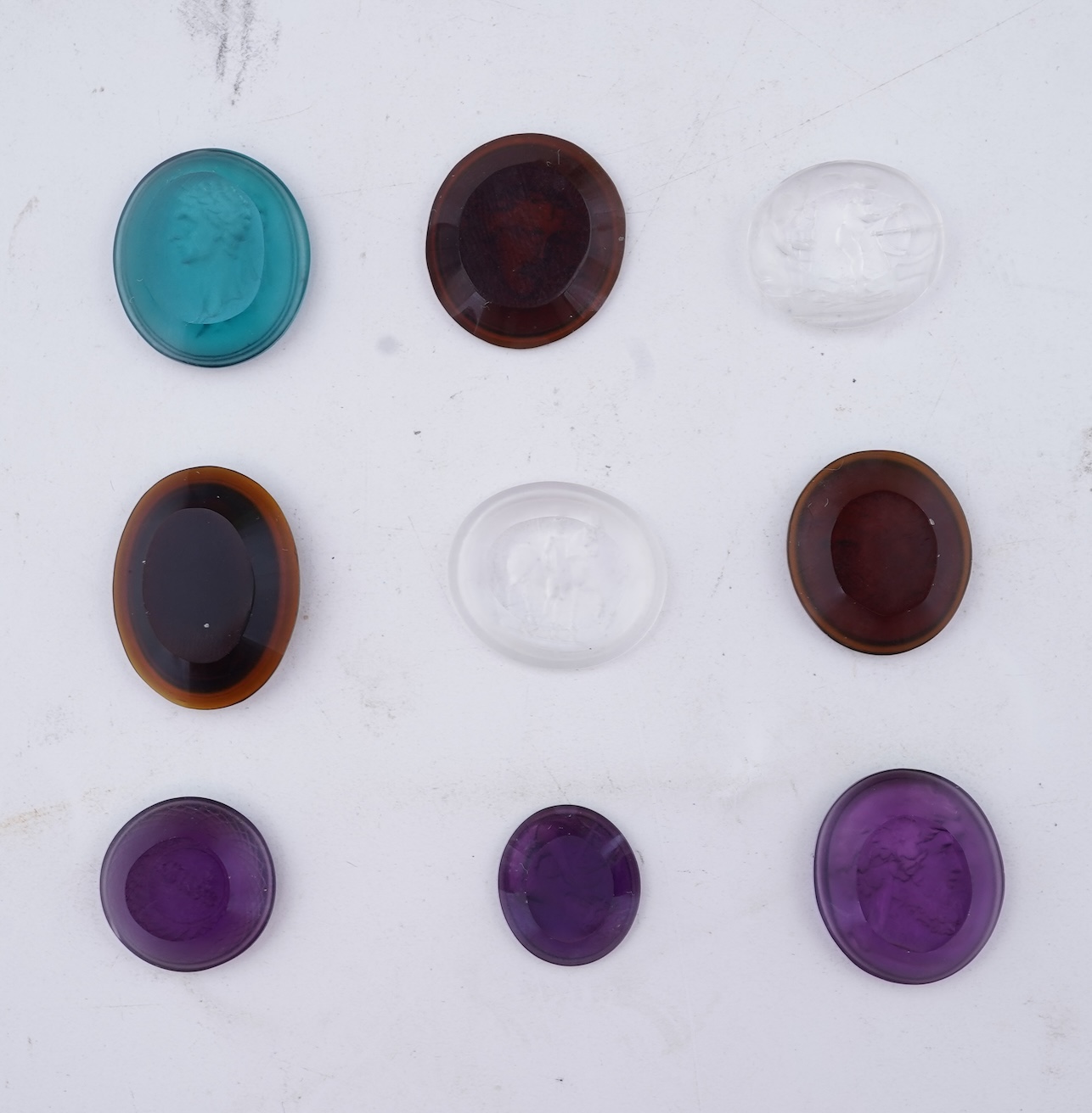 A collection of nine paste intaglios, possibly by William Tassie, late 18th/early 19th century